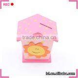 Wooden Money Box House Shaped, Wood Material Money Storage Box thumbnail-4