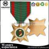 Top Quality Customized Embossed Casting Rimmed Round Edge Iron Brass Zinc Alloy Bronze Plated Army Military Medal With Ribbon thumbnail-3