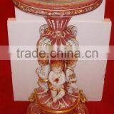 Adorable Cherubs Designed Porcelain Handicraft Small Round Table, Home Decorative Porcelain Art Table thumbnail-1