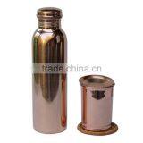 Copper Water Bottle With Matching Glass Set | Pure Copper Water Bottle High Quality thumbnail-1