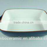 Colorful Cute Ceramic Bakingdish Rectangular Baking Dishes Stoneware Bakeware With Handles thumbnail-5