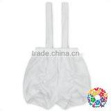Plain White Cotton Baby Girl Suspender Shorts Summer Strape Kids Ruffle Shorts thumbnail-1