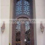 Bisini Eyebrow Top Luxury Design Galvanize Wrought Iron Door (BG90060)