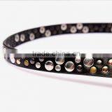 Wholesale Rivet Decorated Sex Women Lady Thin PU Waist Belt thumbnail-4