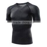 New Style Compression Athletic Seamless Gym Top Training Sport Shirt for Men thumbnail-3