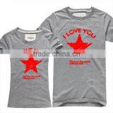 100% Cotton O-neck Couple T-shirt Custom Wholesale From China thumbnail-2