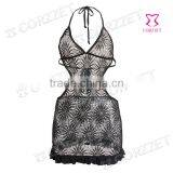 Black Sexy Backless Girls Nighty Sexy Wear Lingerie thumbnail-2