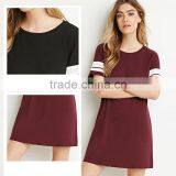 Maxnegio Formal Black Color Jersey Fabric Loose Shirt Dress Straight Casual Dress thumbnail-3