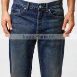 Dark Blue Skinny Knee Ripped Jeans Men Wholesale thumbnail-3