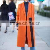 100% Hand Made Fashion Orange Winter Coat Women thumbnail-1