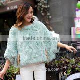 Natural Real Rex Rabbit Fur Pure Color Coat Pullover Women Winter Natural Fur Coats Outerwear thumbnail-5