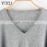 Popular Women Knit V Neck Bat Sleeve 100% Cashmere Pullover Sweater thumbnail-4