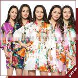 Silk Satin Floral Robe Kimono Robes Bath Robe Custom Made Japan Kimono Robe LF001 thumbnail-1
