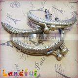 Antique Carving Kiss Lock Brass Purse Frame Handmade Coin Purse Frame thumbnail-1