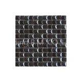 Black Glazed Ceramic Mosaic Tiles Wallpaper for Bathroom 303x303mm