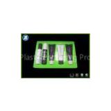 Rectangular plastic cosmetic packaging , green color blister tray