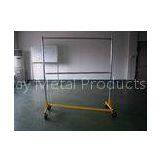 Four Wheels Office Clothes Steel Display Racks , Store Steel Clothing Frame