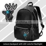 Black PU Teenager School Bag With Led Backpack Billboard thumbnail-5
