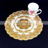 6pcs Bronzing Pvc Placemat Dining Table Mat Golden Coaster Waterproof Insulation Pad Tableware Utensil Restaurant thumbnail-4