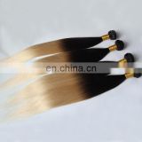 Queena T1b/613 blonde human hair weave bundles two color ombre hair extensions factory in xuchang