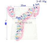 Unique Ruffle Flutter Sleeve Girl Top Baby White Color Top With Colorful Ruffles thumbnail-6