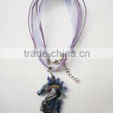 Promotion Gift Lampwork Glass Pendant Necklace Lampwork Glass Necklace Square Glass Pendant Lighting With Wax Cord thumbnail-1