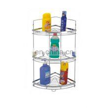 Unique Triple Tiers Stainless Steel Bathroom Corner Shelf Rack