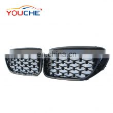 ABS Plastic Diamond Type Front  Kidney Grill  for BMW 5 Series G30 G38 M sport 530i 2017 2018 2019 (Black)