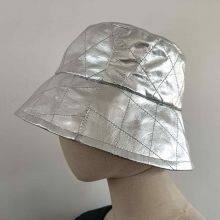 Women's Leather Diamond Quilting Bucket Hats thumbnail-3