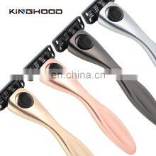 Luxury Gold Travel 6 Blades Razor Shaving New Classical Barbershop Six Blades Razor thumbnail-5