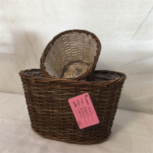 Hot Sale Round Shape Willow Basket With Clear Foil Inside thumbnail-2