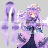 High Quality 100cm Long Straight Gin Tama-Sarutobi Ayame Light Purple Synthetic Anime Wig Cosplay Hair Wig Party Wig thumbnail-1