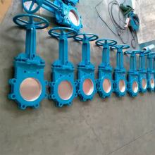 PZ73H Cast Steel Stainless Steel Hard Seal Wafer Type Knife Gate Valve Flange Manual Mud Knife Gate Valve thumbnail-5