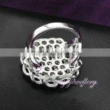 Different Colors Stone Ladies Flower Shape Gold Ring Design thumbnail-4