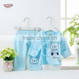 wholesale combed cotton long seelves underwear baby clothes sets with printed design