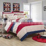 Kiss baby 100% cotton twill blue strip printed bedding bed linen set