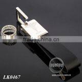 Plain Metal and Leather Key Ring thumbnail-1