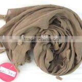 Cotton Scarf With Pompoms Lady's Double 100 Cotton Voile Scarf thumbnail-1