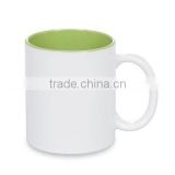 12oz magic green mug with customized decal, 12oz ceramic kitchen ware sublimation drinking cup green color