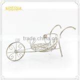 Metal White Wheelbarrow Shaped Planter Holder Flower Pot thumbnail-6