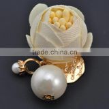 Fashion elegant pear and flower wedding fabric brooches for cloth decoration