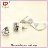 Wholesale Jewelry Hotsale Simple Unisex Round Cut Basket Rhinestone Zircon CZ Faceted Ear Stud Stainless Steel Earring thumbnail-3