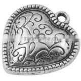 Tibetan Silver Pendants, Lead Free, Antique Silver Color, Heart, about 22mm long, 20.5mm wide, 6mm thick, hole: 2mm. (LF10786Y)