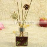 70ml Aluminum Metal Cap Glass Bottle Aroma Reed Diffuser With Rattan Sticks and Wooden Balls Flower