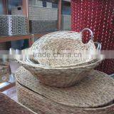 Natural Water Hyacinth Basket With Iron Frame 2016