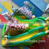 2016 New Design Inflatable Jungle Animals Bouncers House Slide Inflatable Zebra Slide Elephant Slide Giraffe Slide Quality Choice thumbnail-2