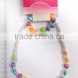 Candy colorful heart shape beaded necklace bracelet set children jewelry set