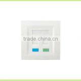 86*86mm Quad Face Plate for Keystone Jack, 2ports, For Cat3, Cat5e, Cat6 Jack thumbnail-1