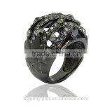 Kingman Fancy Color Crystal Beads O Ring New Engagement Wedding Ring thumbnail-3