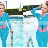 Long Sleeve Blue Diving Rash Guard Women's Blue Full Bikini Women's Blue Wetsuit for Diving thumbnail-4